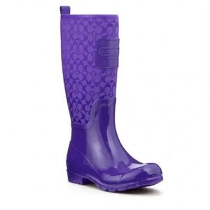 Purple coach rain boots